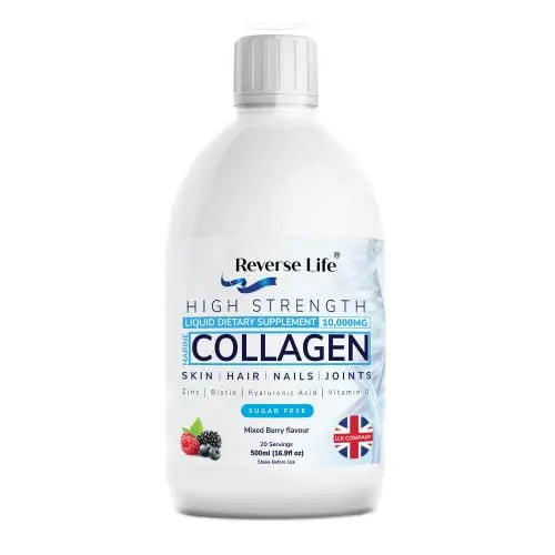 Reverse Life Marine Collagen Liquid Supplement Drink - High-Strength 10,000mg Hydrolysed Peptide Infused Reverse Life Au supplements