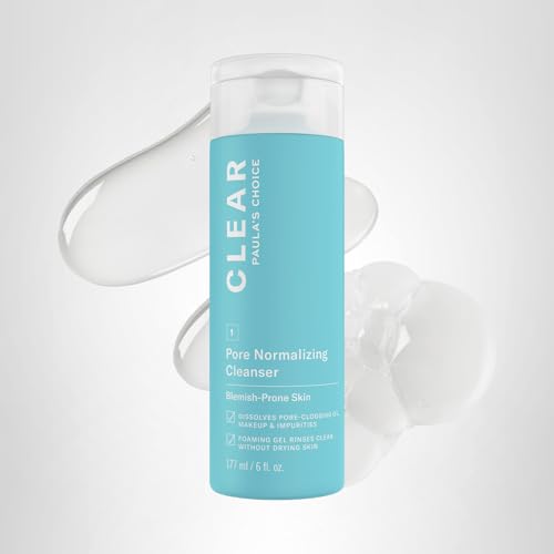 Paula's Choice CLEAR Pore Normalizing Facial Cleanser, Acne Daily Face Wash, Salicylic Acid Face Cleanser for Clogged & Enlarged Pores
