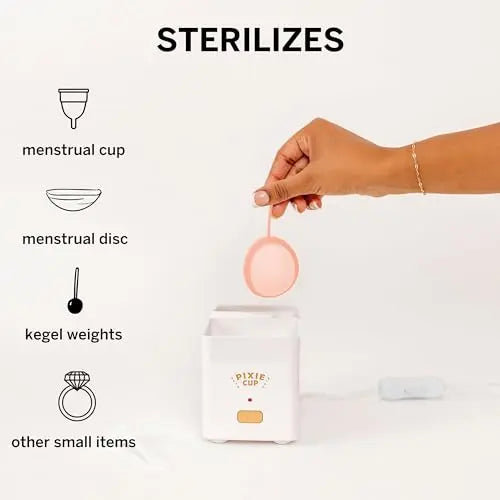 Pixie Menstrual Cup Sterilizer + Large & Small Pixie Disc - Kill 99.9% of Germs with Menstrual Cup Pixie Cup Au supplements