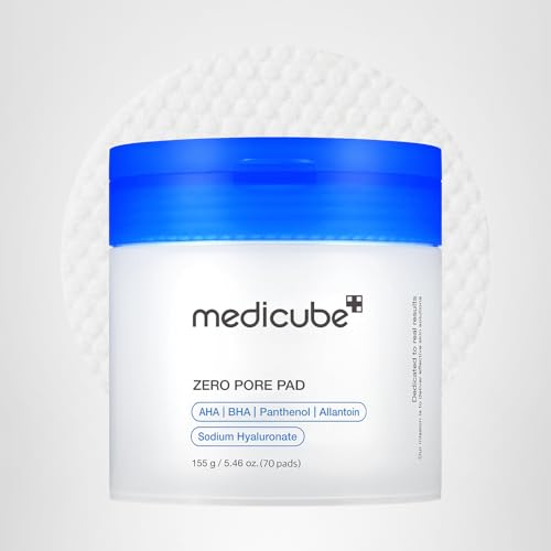 medicube Toner Pads Zero Pore Pad 2.0 | Dual-Textured Facial Pad for Exfoliation and Pore Care with 4.5% AHA Lactic Acid