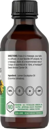 Lemon Eucalyptus Essential Oil | 2 oz | for Massage, Bath, Diffuser, DIY Projects & More Horbäach Au supplements