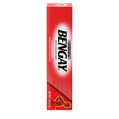 Bengay Ultra Strength Topical Pain Relief Cream, Non-Greasy Topical Analgesic for Minor Arthritis, Muscle, Joint and Back Pain, Camphor, Menthol and Methyl Salicylate, 4 OZ Bengay Au supplements