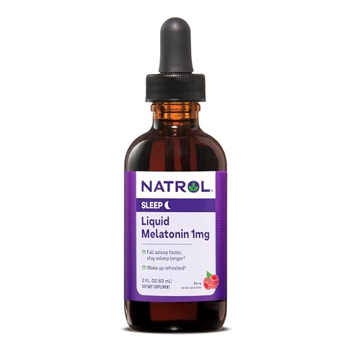 Natrol Liquid Melatonin 1mg, Berry-Flavored Dietary Supplement for Restful Sleep, 2 Fl Oz Natrol Au supplements