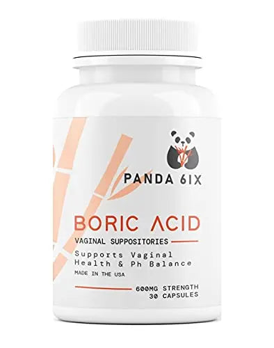 Panda 6ix Boric Acid Vaginal Suppositories 30 Capsules, 600mg Made in The USA- Feminine Health Support Panda 6ix Au supplements