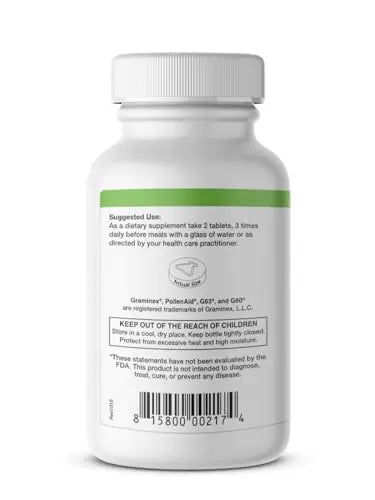 Graminex PollenAid Prostate Supplement: All Natural Prostate Support for Bladder Control & Urinary Tract Health, Rye Pollen Extract Made in USA, 200 Tablets Graminex Au supplements