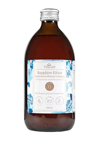 Sapphire Elixir Hydrolysed Marine Collagen Liquid 10000mg Sugar Free with Hyaluronic Acid VitaZam Au supplements