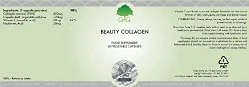 Beauty Collagen | Collagen & Hyaluronic Acid Supplement | 60 Capsules | Hydrolysed Marine Collagen G&G Vitamins Au supplements