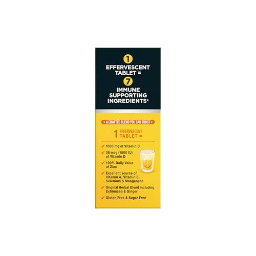 Airborne 1000mg Vitamin C with Vitamin D & Zinc, Sugar Free Multivitamin Immune Support Supplement, Antioxidants Vitamins A C & Vitamin E
