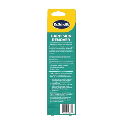 Dr. Scholl's Hard Skin Remover Nano Glass Foot File - Foot Callus Remover, Durable Foot Scrubber