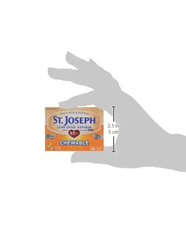 St. Joseph Orange Chewable 81mg Aspirin, 36 Tablets (Pack of 6) St. Joseph Au supplements