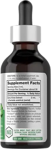 Gotu Kola Extract | 2 fl oz | Alcohol Free | Super Concentrated Liquid Herb Supplement Horbäach Au supplements