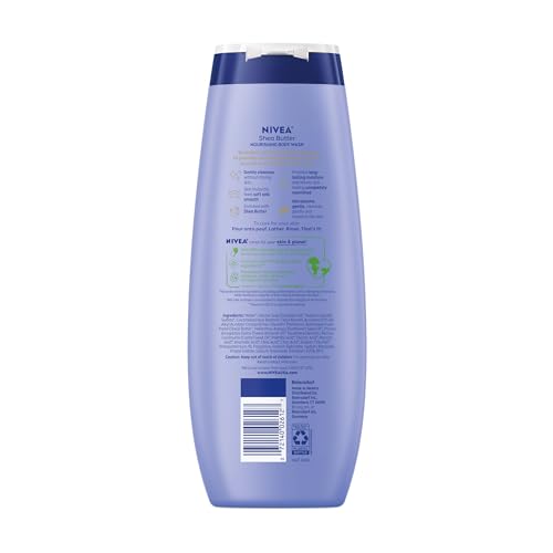 NIVEA Nourishing Shea Butter Body Wash with Nourishing Serum, Moisturizing Body Wash for Women