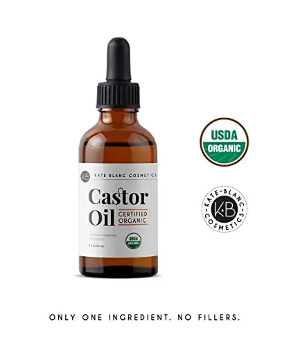 Kate Blanc Cosmetics Organic Castor Oil (4oz). 100% Pure, Cold Pressed, Hexane Free in a Glass Bottle Kate Blanc Cosmetics Au supplements