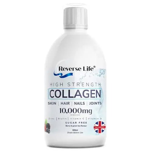 Reverse Life Marine Collagen + Green Tea Liquid Supplement Drink High-Strength 10,000mg Hydrolysed Reverse Life Au supplements
