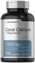 Coral Calcium 1500mg 150 Capsules | Plus Magnesium | Non-GMO, Gluten Free Supplement Horbäach Au supplements