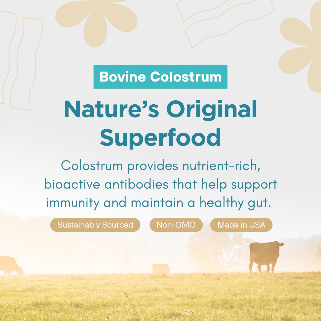 360 Nutrition Blends with Benefits Bovine Colostrum + Collagen Peptides Powder for Gut Health, Hair & Skin Beauty, Immune Support | Grass-Fed, No Added Sugar, Unflavored 6 oz - TrustMedUSA