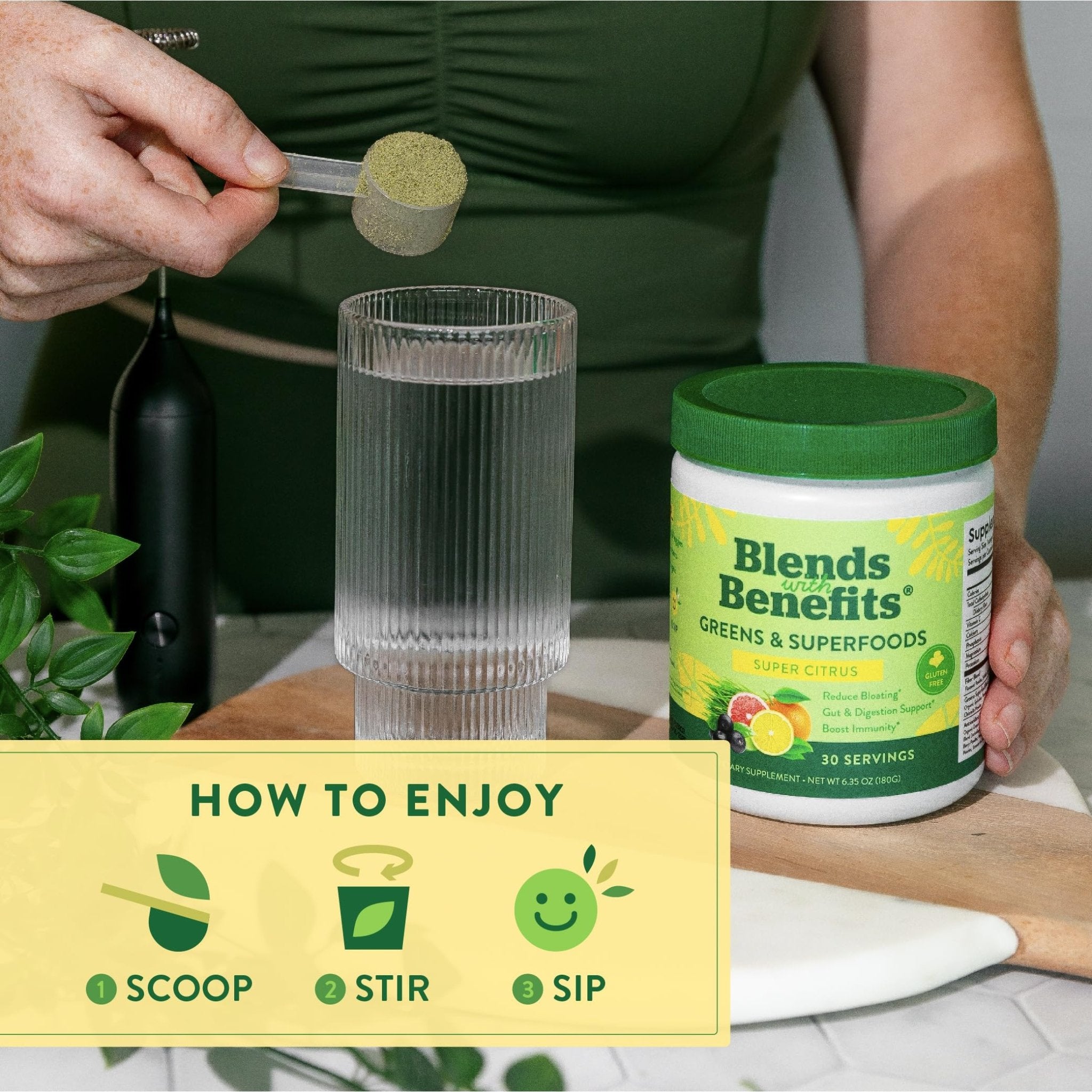360 Nutrition Blends with Benefits Super Greens Powder w/Probiotics, Digestive Enzymes, Sugar & Gluten Free, Plant Based Superfood Drink Mix for Gut Health, Bloating, Immunity, Overall Health, 6.35 oz - TrustMedUSA