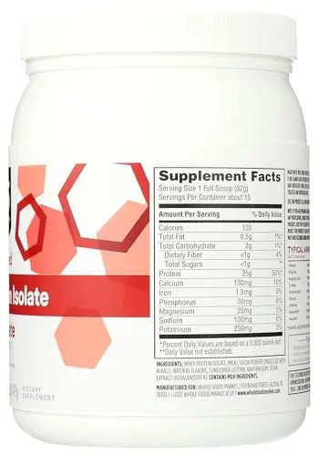 365 by Whole Foods Market, Chocolate Whey Protein Isolate, 16.9 Ounce - TrustMedUSA