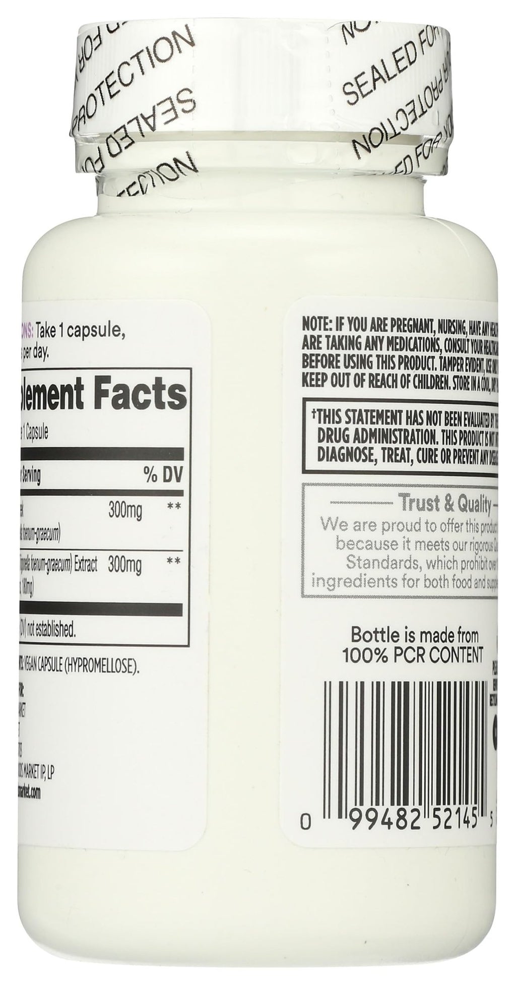 365 by Whole Foods Market, Fenugreek Standardized + Full Spectrum Blend, Lactation Support, Vegan Capsules, 60 Count - TrustMedUSA