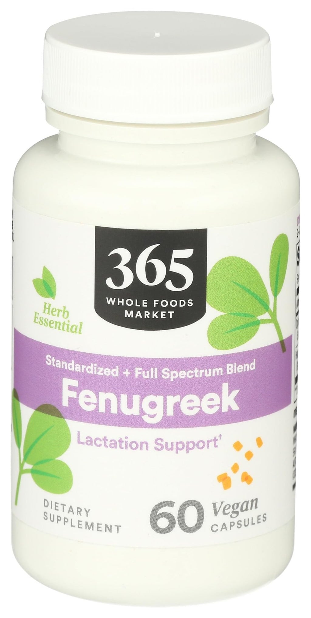 365 by Whole Foods Market, Fenugreek Standardized + Full Spectrum Blend, Lactation Support, Vegan Capsules, 60 Count - TrustMedUSA