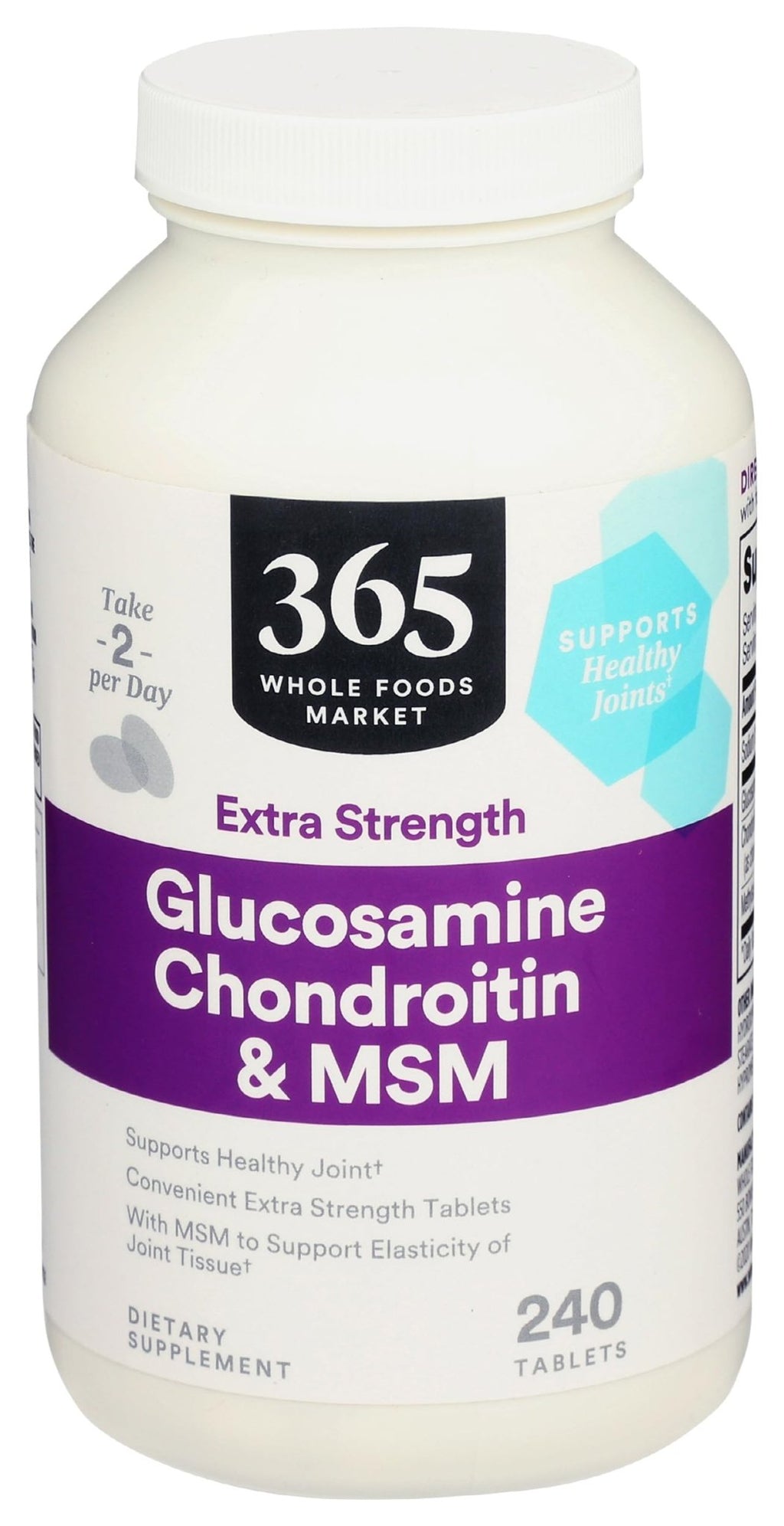 365 by Whole Foods Market, Glucosamine Chondroitin X Strength MSM, 240 Tablets - TrustMedUSA