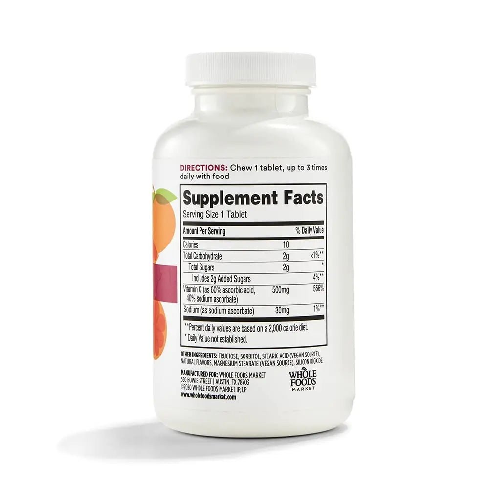 365 by Whole Foods Market, Vitamin C Chewable 500Mg, 100 Tablets - TrustMedUSA