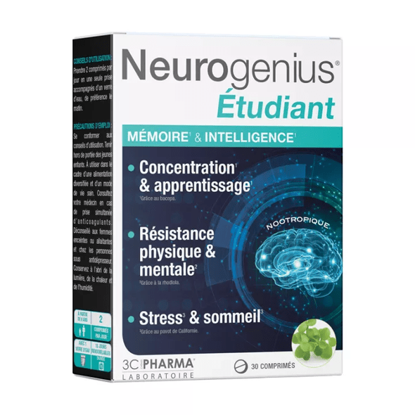 3C Pharma Neurogenius Student Memory and Intelligence 30 tablets - TrustMedUSA