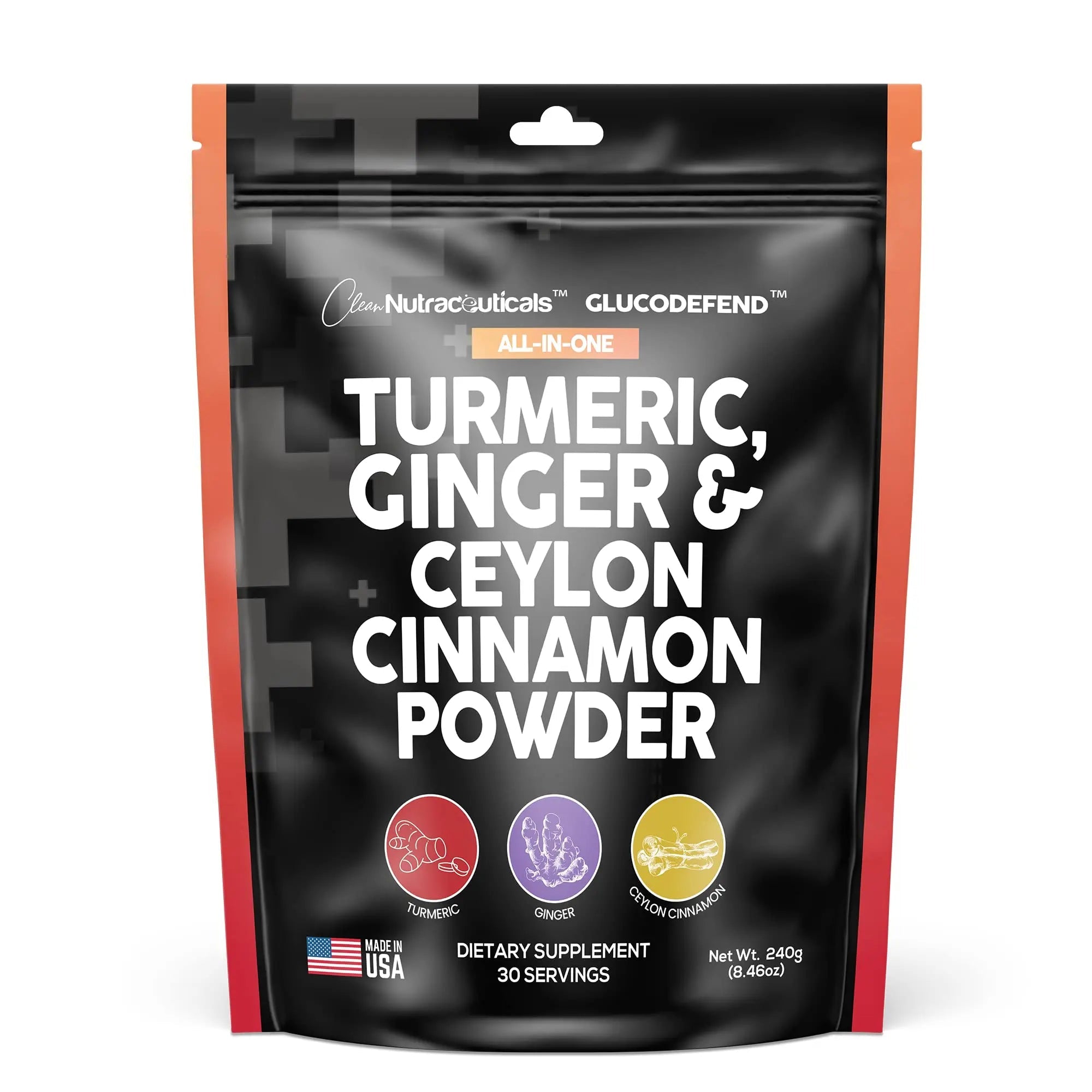 3in1 Turmeric Curcumin Ginger Root & Ceylon Cinnamon Powder Suppleme - TrustMedUSA