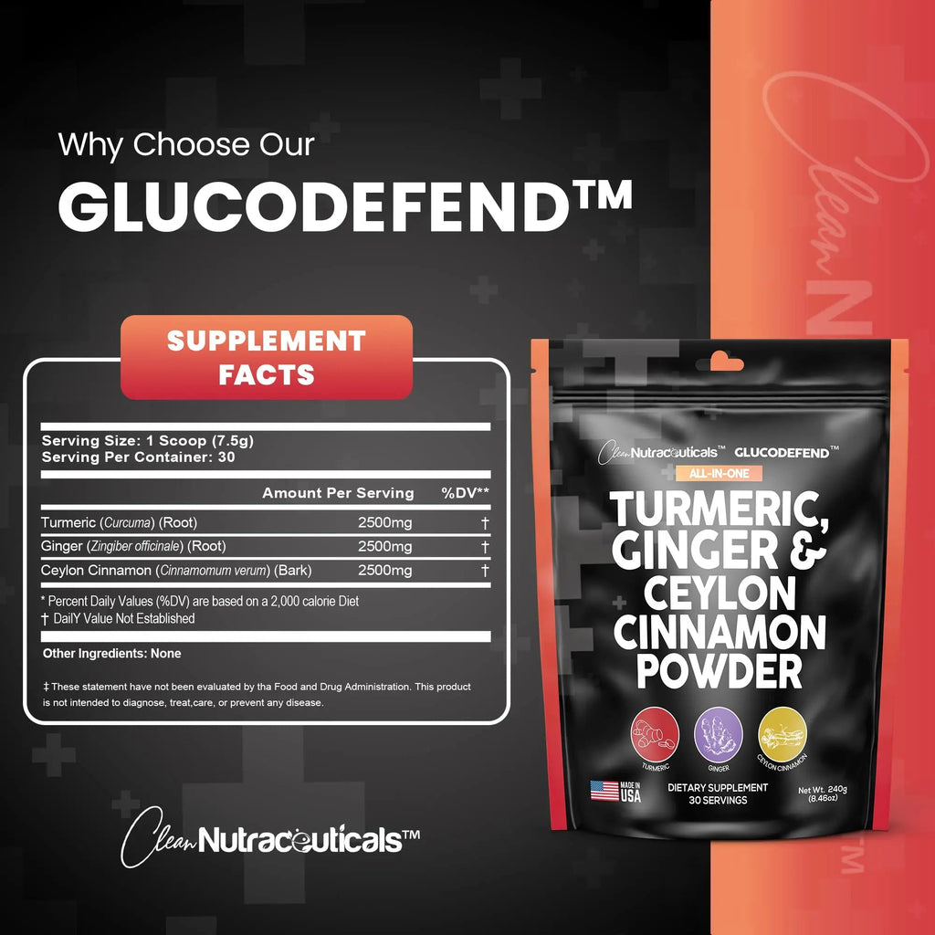 3in1 Turmeric Curcumin Ginger Root & Ceylon Cinnamon Powder Suppleme - TrustMedUSA