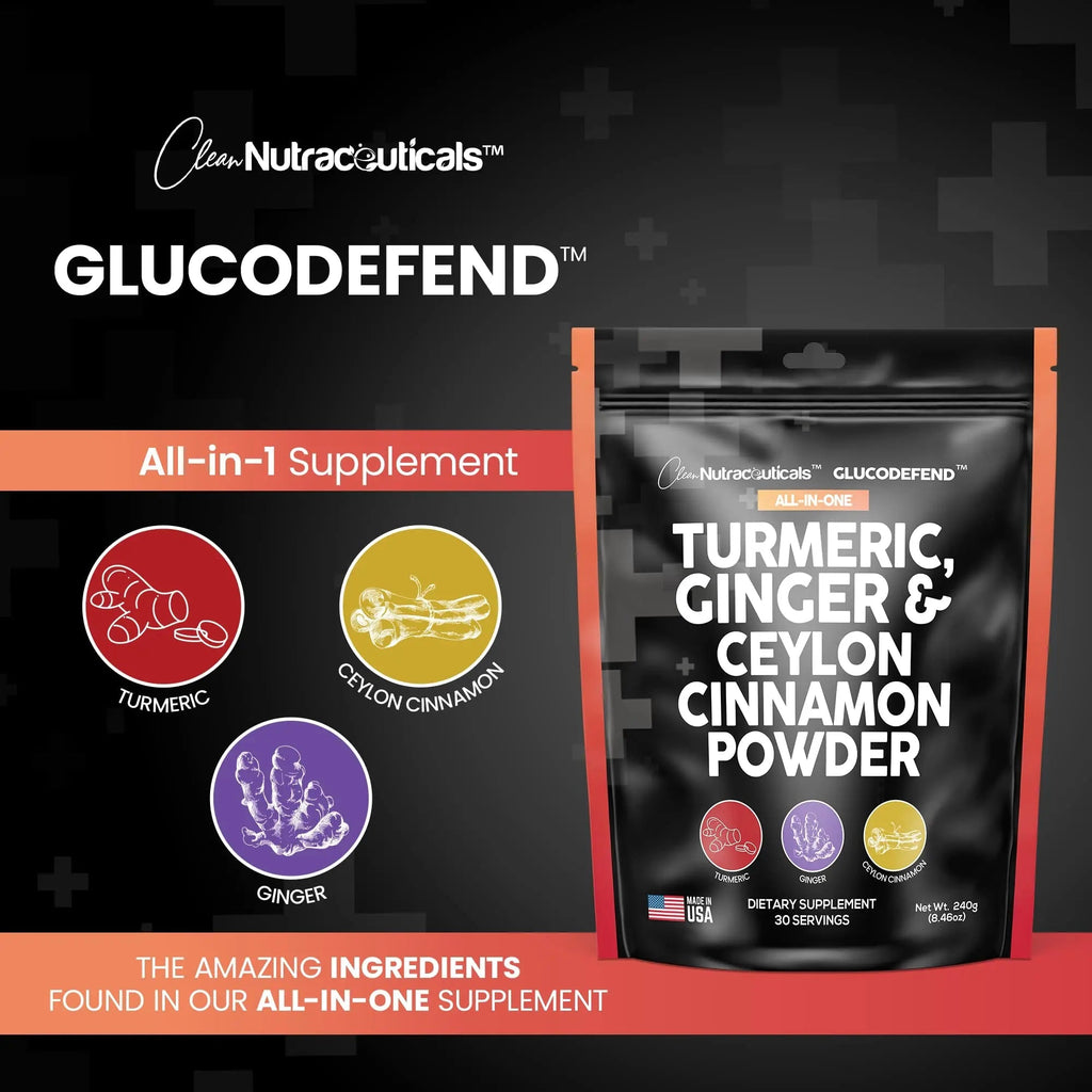 3in1 Turmeric Curcumin Ginger Root & Ceylon Cinnamon Powder Suppleme - TrustMedUSA