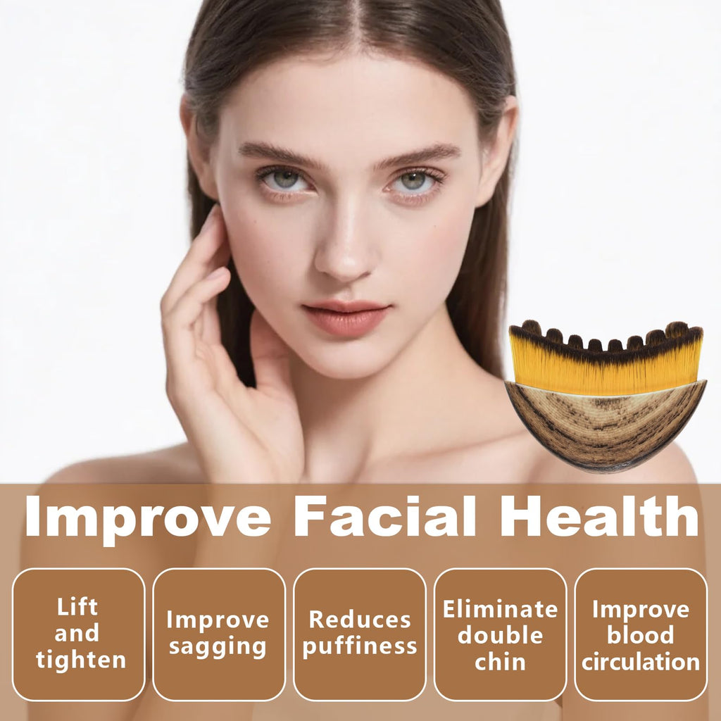 3PCS Lymphatic Contour Face Brush, Lymphatic Brush, Lymphatic Drainage Massager for Face, Chin & Jawline Sculpting,Ergonomically Designed to Fit The Skin Precisely - Maple Wellness Supplements