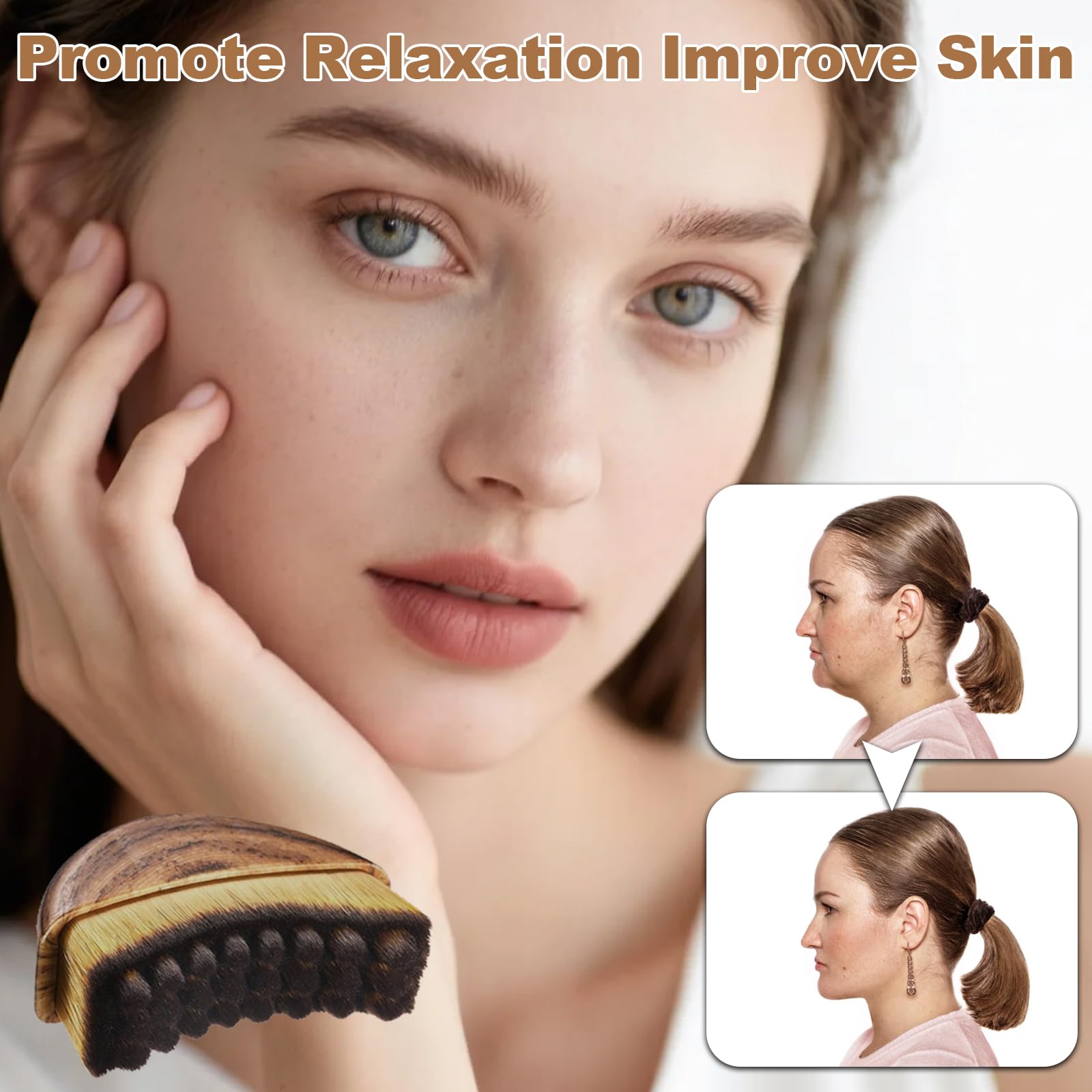 3PCS Lymphatic Contour Face Brush, Lymphatic Brush, Lymphatic Drainage Massager for Face, Chin & Jawline Sculpting,Ergonomically Designed to Fit The Skin Precisely - Maple Wellness Supplements