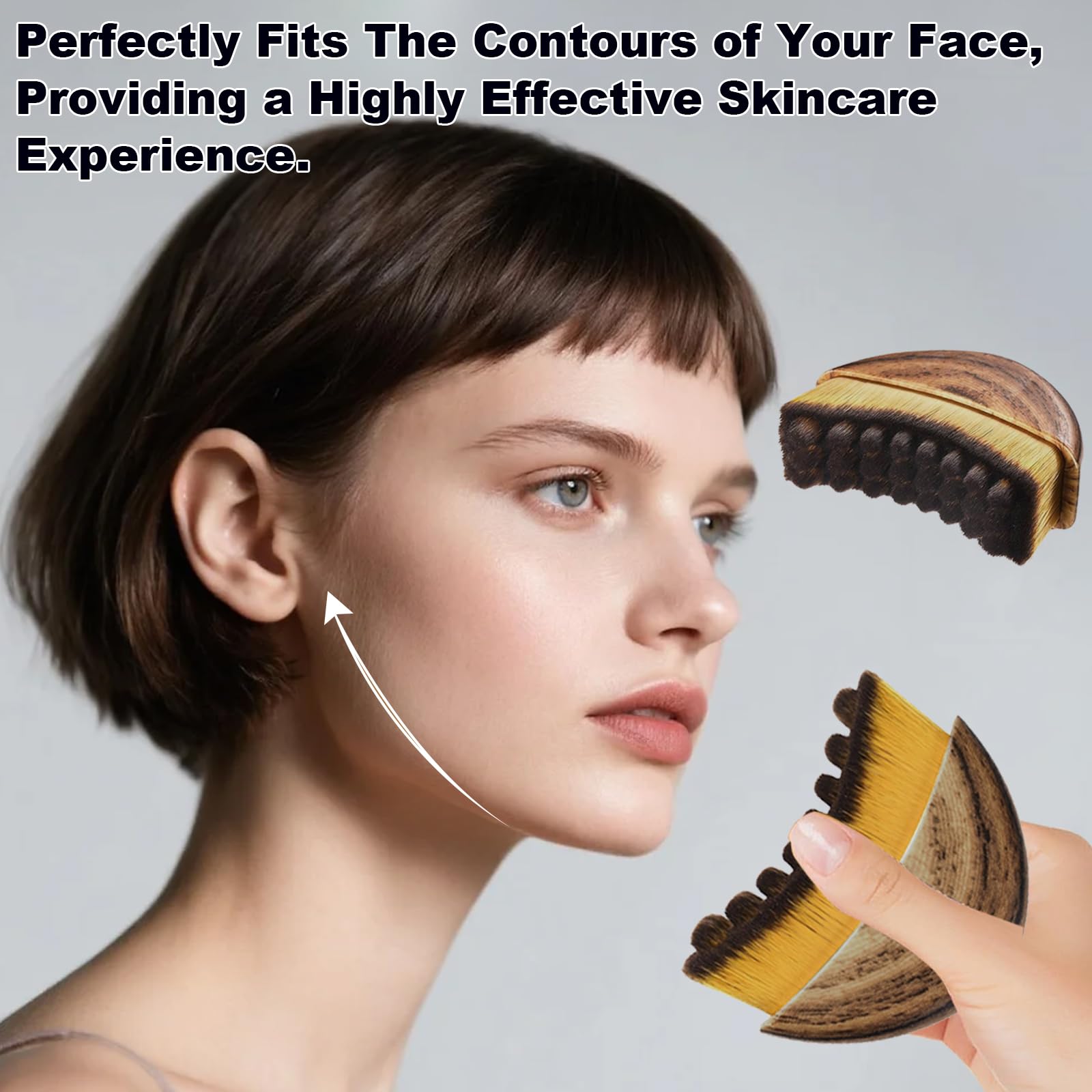3PCS Lymphatic Contour Face Brush, Lymphatic Brush, Lymphatic Drainage Massager for Face, Chin & Jawline Sculpting,Ergonomically Designed to Fit The Skin Precisely - Maple Wellness Supplements