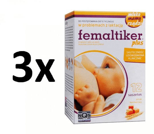 3x 12 SACHETS FEMALTIKER PLUS FOR LACTATION SUPPORT – CARAMEL - TrustMedUSA