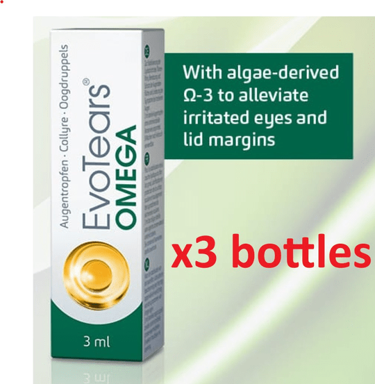 3x EvoTears Omega eye drops 3 ml - TrustMedUSA