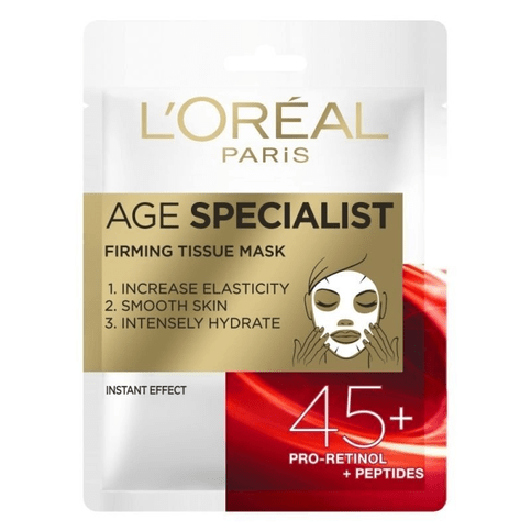3X L´Oréal Paris Age Firming Tissue Face Mask 45+ Smooth Skin Instant Effect - TrustMedUSA