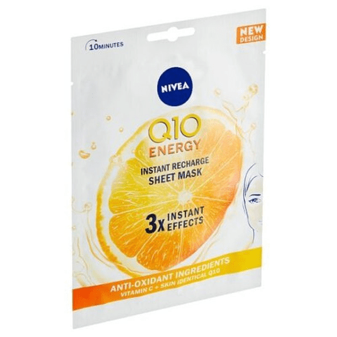 3X NIVEA Q10 Energy Sheet Mask Instant Recharge Anti-Oxidant Ingredients - TrustMedUSA