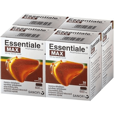 4 boxes Essentiale Max - 600 mg , 4×30 Double Liver Protection, Health | Detox - TrustMedUSA