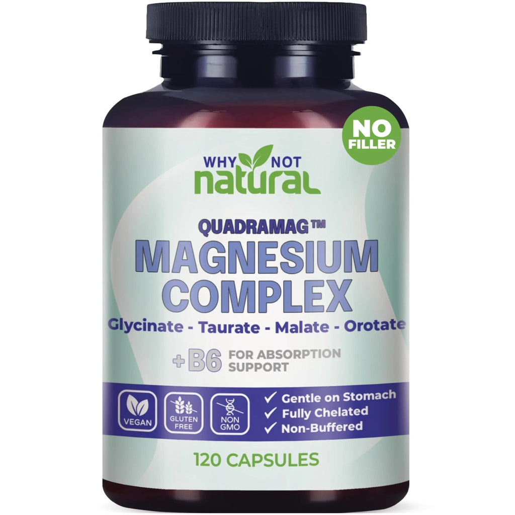 4-in-1 Magnesium Complex Supplement - Glycinate, Taurate, Malate, Orotate Blend - 300 mg per Serving, 120 Capsules - TrustMedUSA