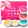 4 Pack Lip Mask Set, Hydrating Lip Mask Overnight - Berry, Grape, Mint, Vanilla Flavors, Lip Sleeping Mask Nourish Lip Balm with Vitamin C & Shea Butter | Dry Lips Care Gift - TrustMedUSA