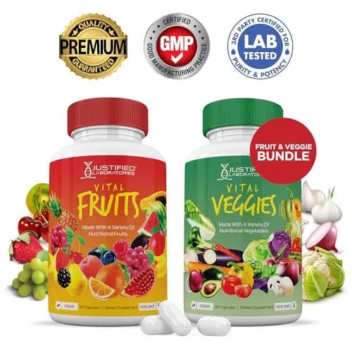 (4 Pack) Vital Fruits and Veggies Supplement Whole Food Red & Green Superfoods - TrustMedUSA