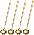4 PCS 6.7 Inches Coffee/ Tea Spoons Long Handle, Gold, Ice Tea, Espresso Stainless - Maple Wellness Supplements