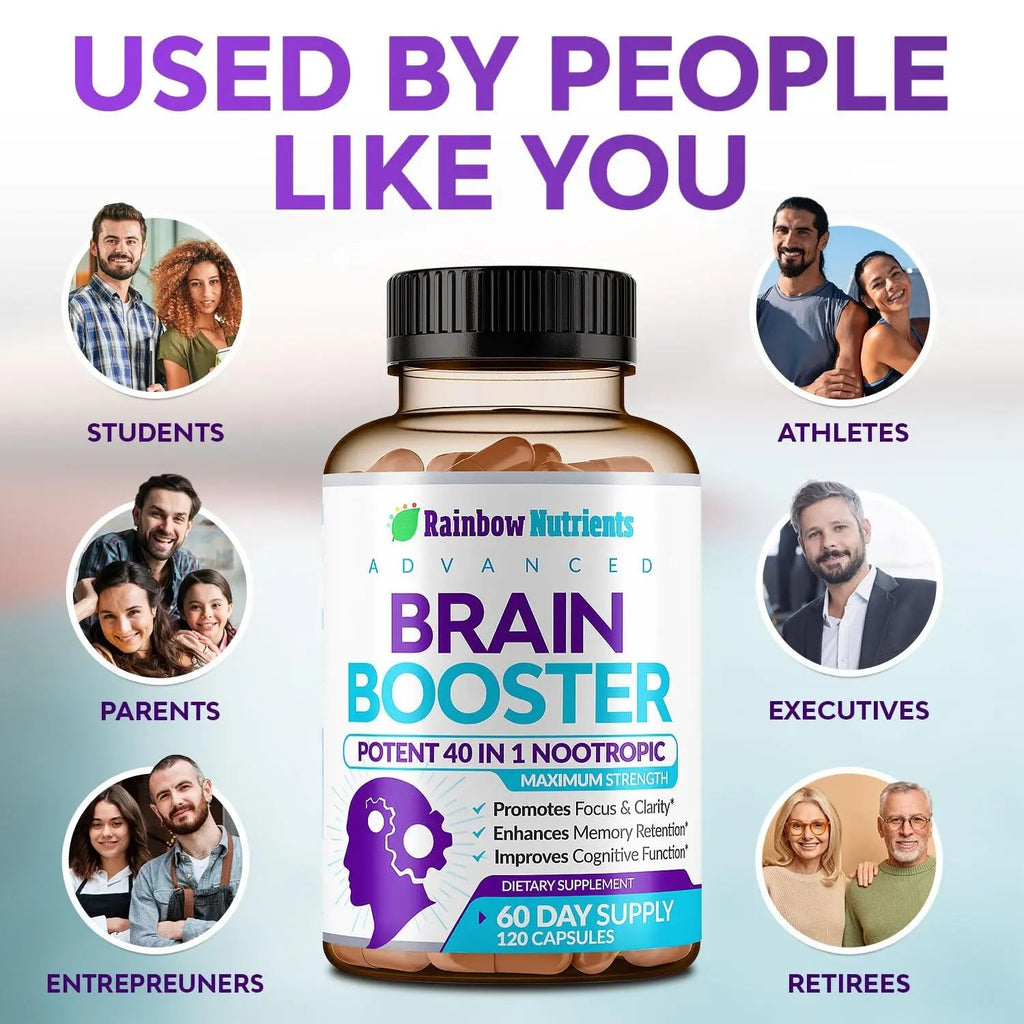 40-in-1 Brain Booster Supplements for Memory, Focus, Clarity, Energy, Performance - TrustMedUSA