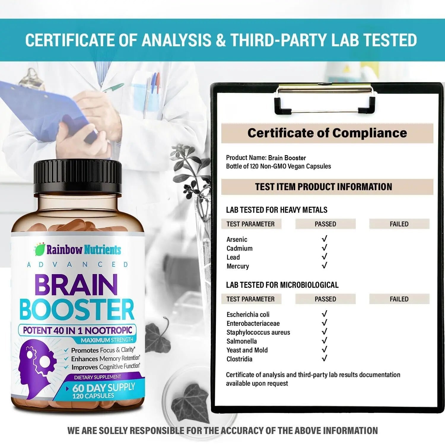 40-in-1 Brain Booster Supplements for Memory, Focus, Clarity, Energy, Performance - TrustMedUSA