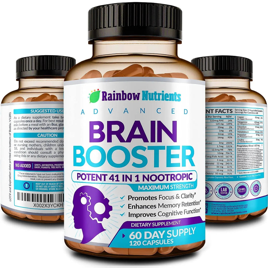 40-in-1 Brain Booster Supplements for Memory, Focus, Clarity, Energy, Performance - TrustMedUSA
