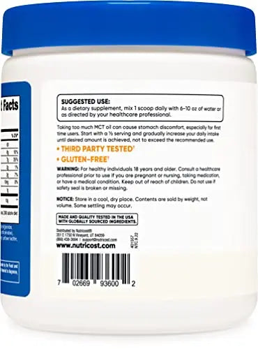 Nutricost Premium MCT Oil Powder .5LBS - Best For Keto, Ketosis, and Ketogenic Diets Nutricost Au supplements