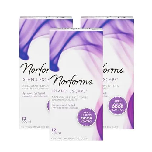 Norforms Feminine Deodorant Suppositories, Long Lasting Odor Control, Tropical Splash Scent Norforms Au supplements