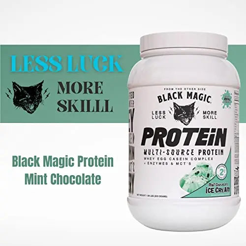 Worldwide Nutrition Bundle, 2 Items: Black Magic Multi-Source Protein Powder - Whey, Egg Albumin Enzymes, Micellar Casein & MCTs - Muscle Mass Gaining - Mint Chocolate Flavor - 2 LB and Keychain Worldwide Nutrition Au supplements