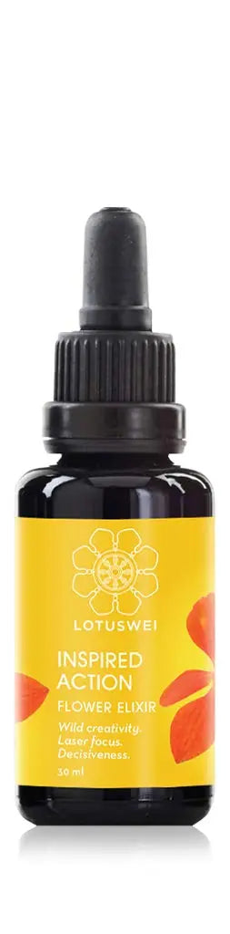 LOTUSWEI Inspired Action Flower Essence Elixir – Enhance Focus, Concentration, Mental Clarity & Creativity – Flower Remedy Supplement LOTUSWEI Au supplements