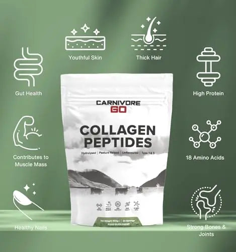 Carnivore Go Grass Fed Bovine Collagen Powder - 400g Hydrolysed Type 1 & 3 Carnivore Go Au supplements